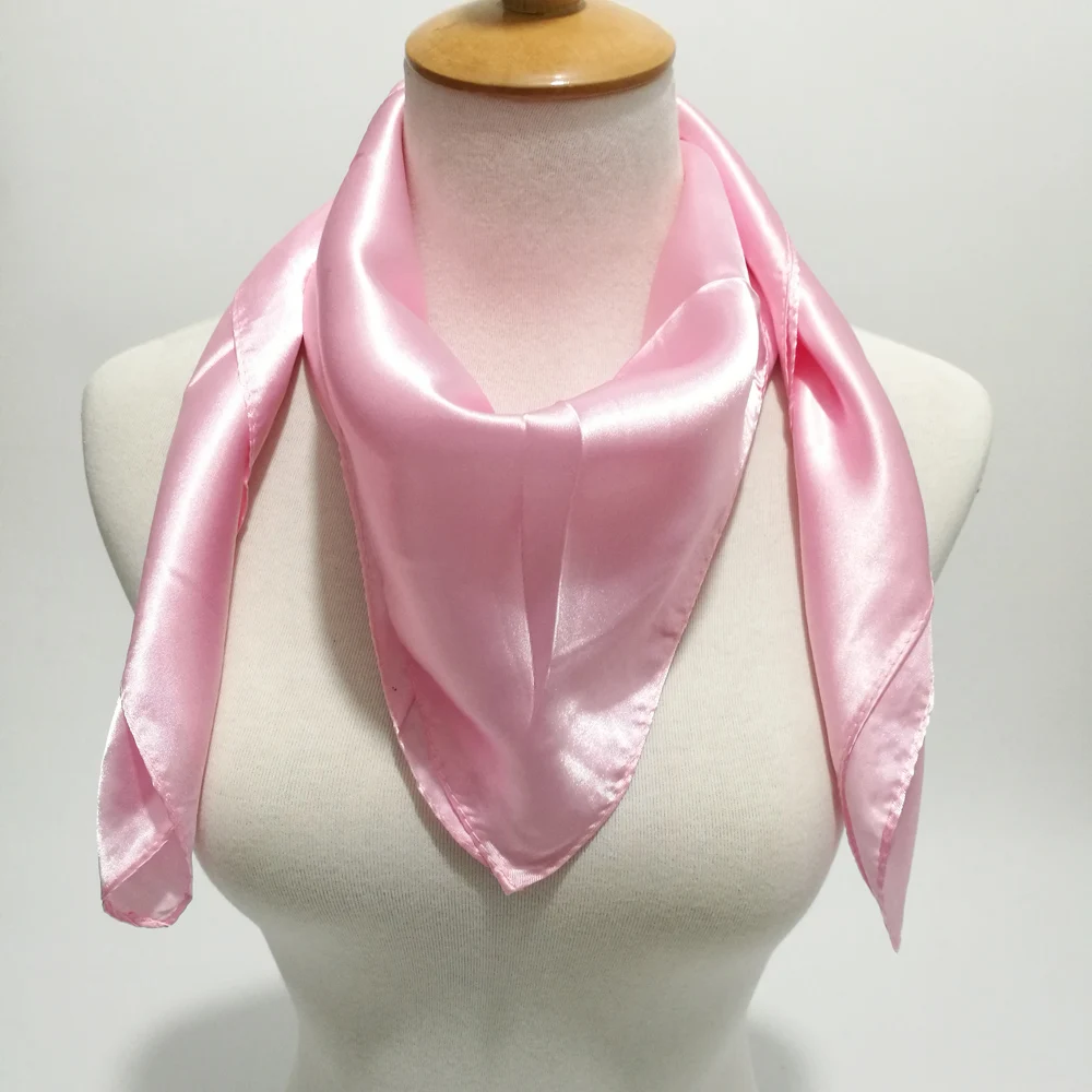 90cm Square Scarf Women New Spring Stain Silk Touch Wrap Shawl Female White Black Color Hijab Scarves Fashion 3