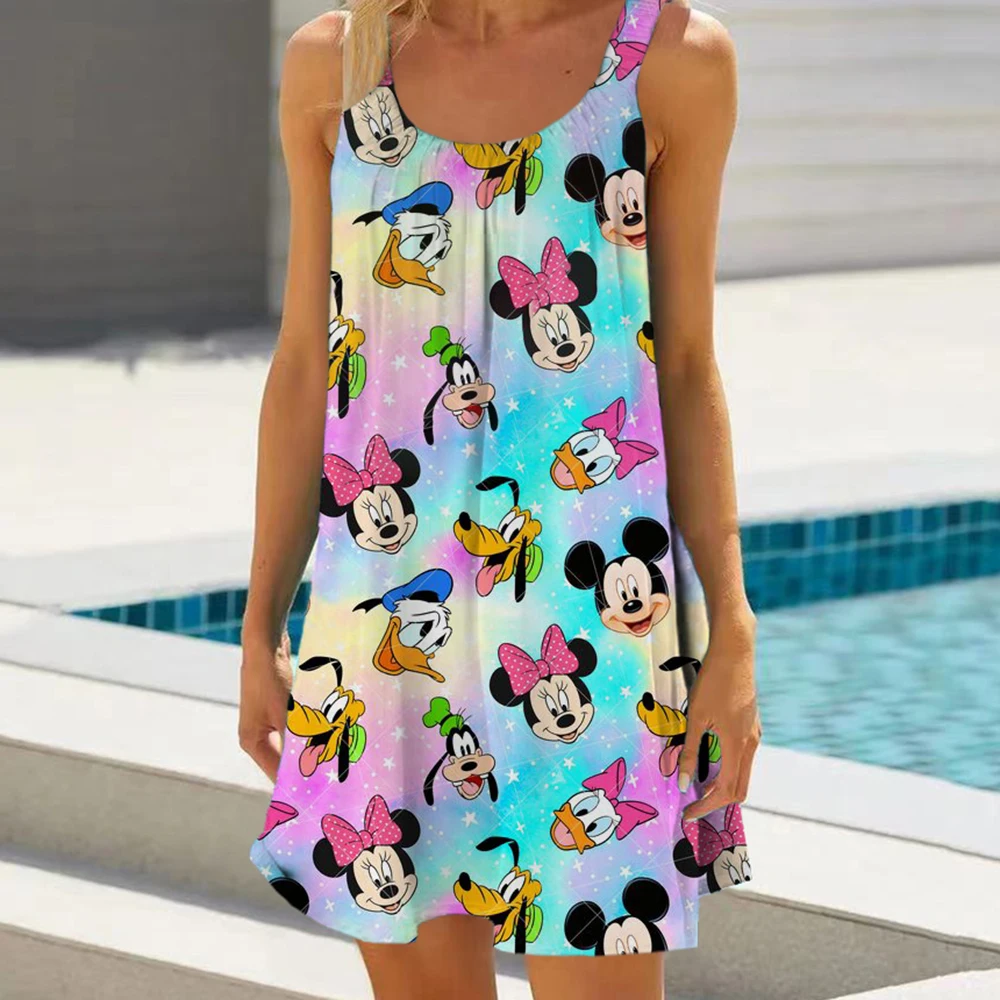 Vestid Corto Estampado Tropical Para Mujer