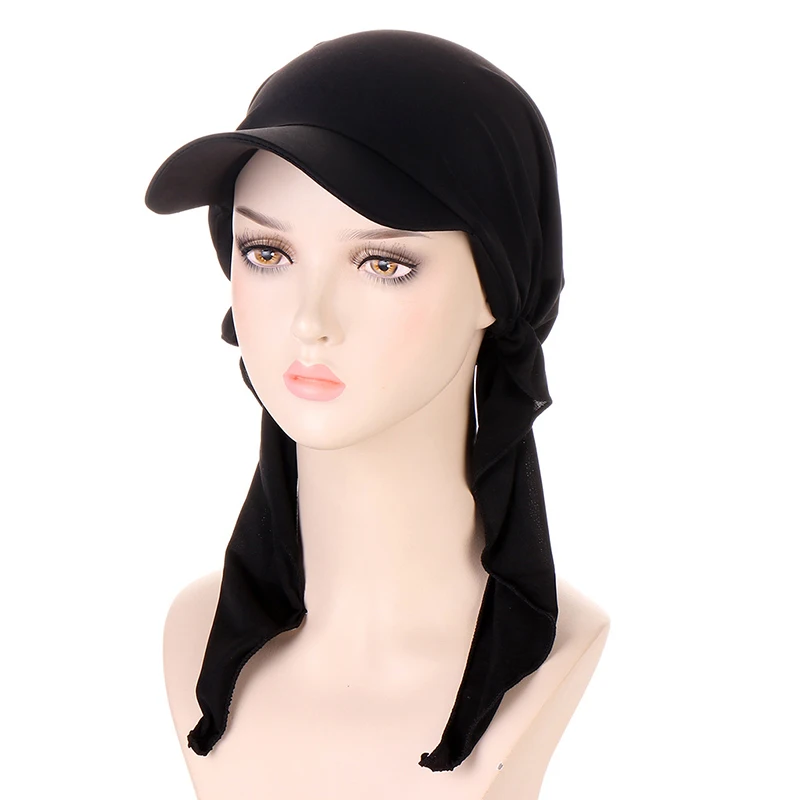 New Unisex Cotton Solid Color Hat Fashion Square Scarf Cap Soft Headscarf Baseball Cap Outdoor Brim Sunshade Anti-UV Hats Gifts
