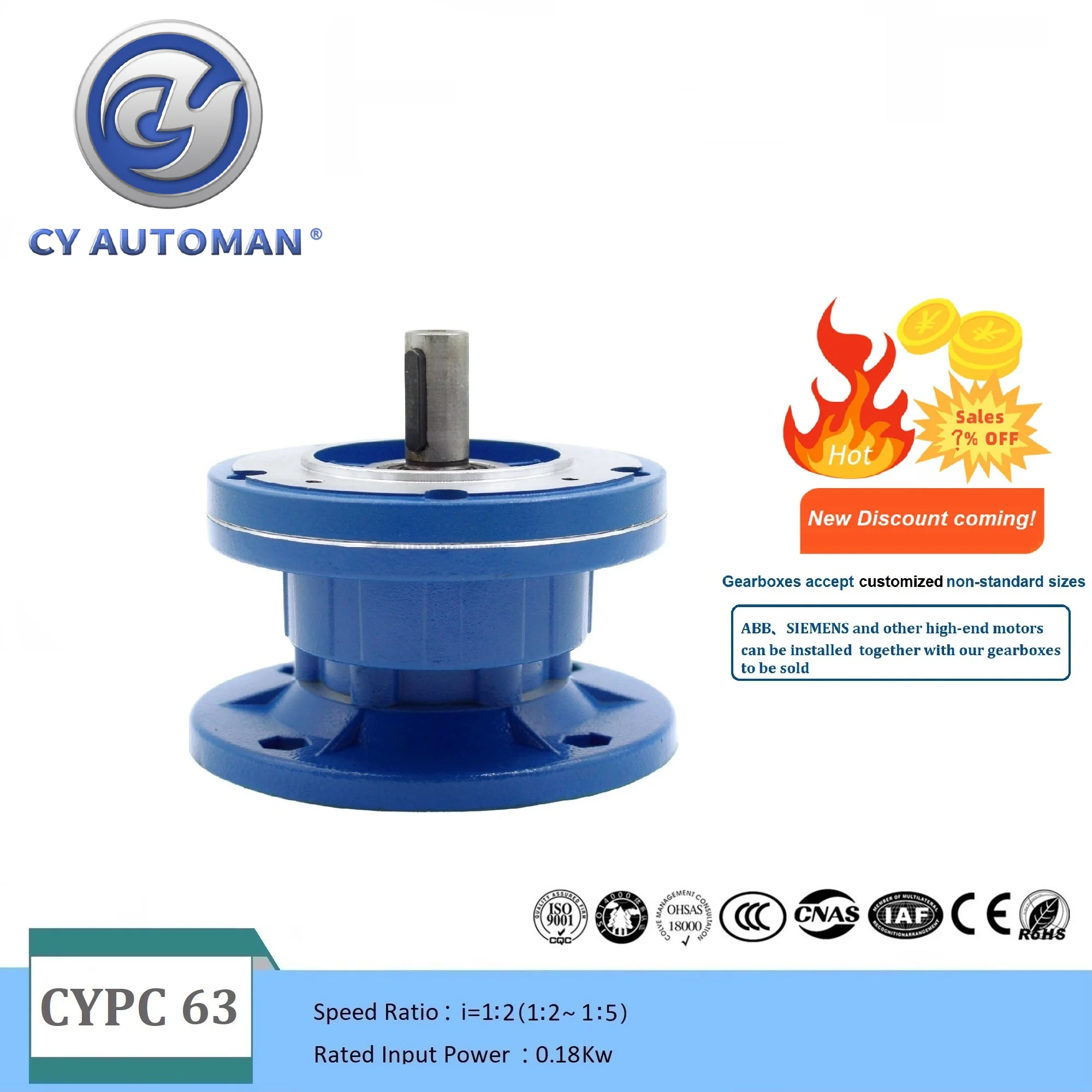 cy-automan-first-stage-worm-gear-reducer-cypc63-cnc-gearbox-relacao-nao-externa-entrada-11mm-saida-14mm-2-1-5-1