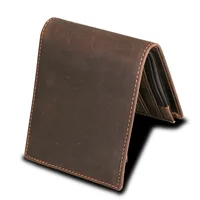 New Blocking Men Wallets Vintage Cow Genuine Leather Wallet Male Handmade Custom Dollar Price Coin Purse Short Wallet carteira