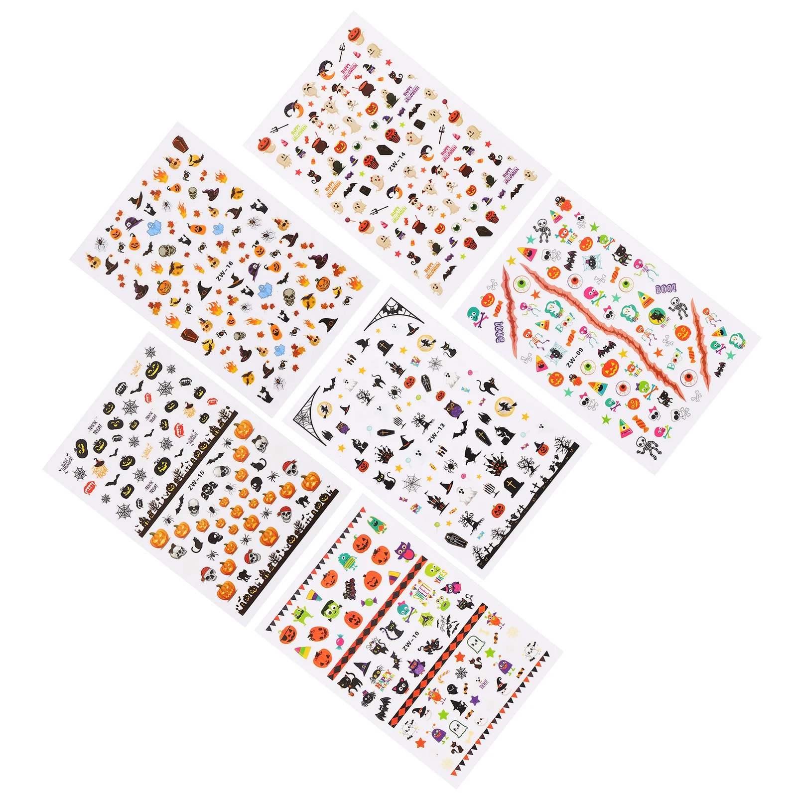 

12 Sheets Halloween Theme Nail Decals Nail Stickers Women Manicure Sticker