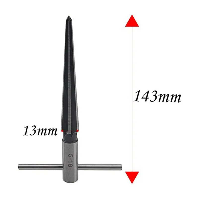 ABKJ-2Pcs1/8In-1/2In3-13Mm&5Mm-16Mm 브리지 핀홀 핸드헬드 리머 T-테이퍼 6 슬롯 챔퍼 리밍 목공 절삭 공구