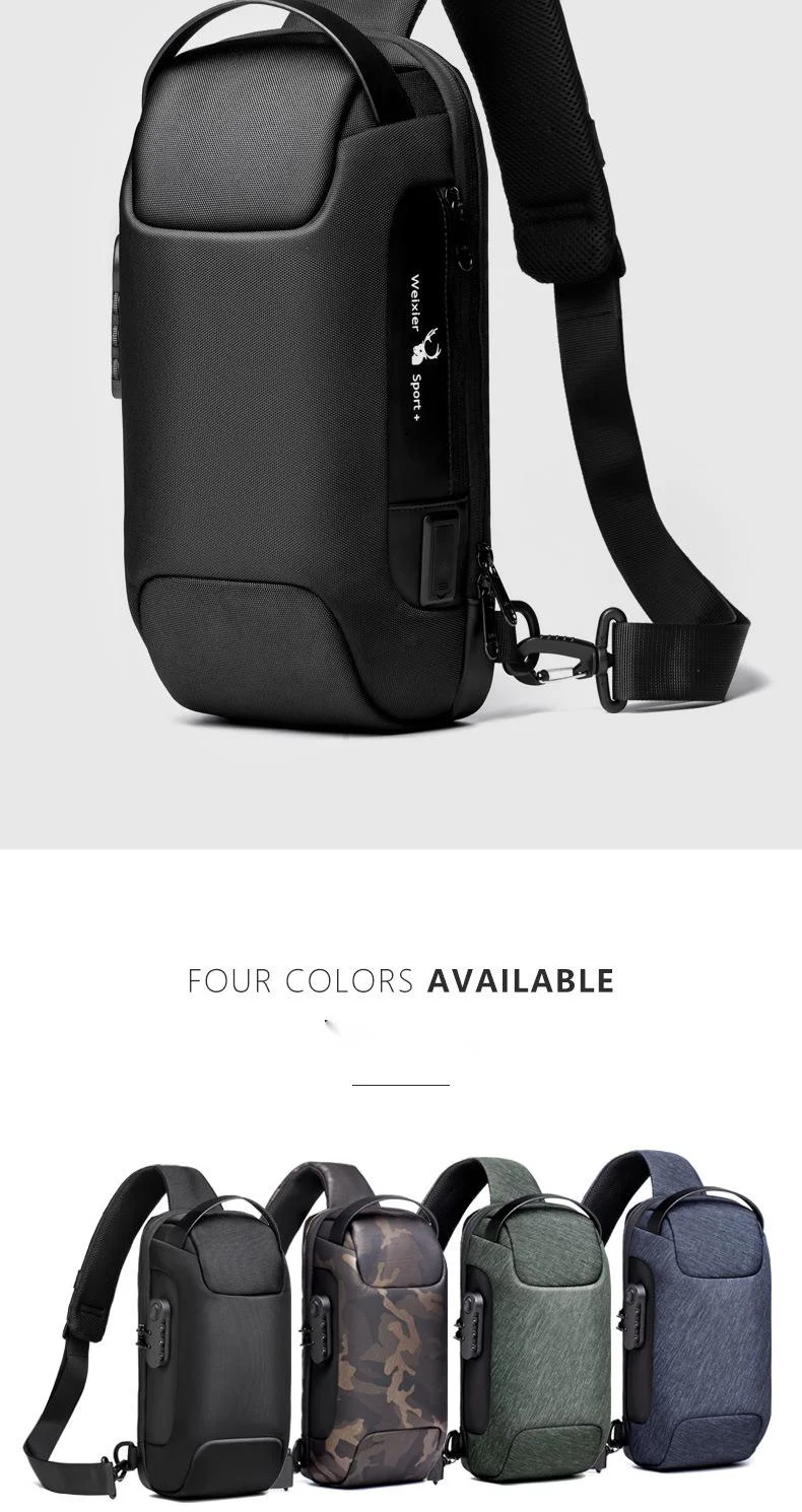 Men's Business Commuting Chest Bag With Usb Charging Large Capacity_voghion.com