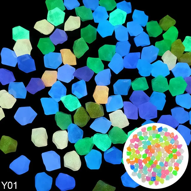 300Pcs Mix Color Garden Decor Luminous Stones Glow In The Dark Pebbles For Home Outdoor Walkways Aquarium Fish Tank Decor Rocks