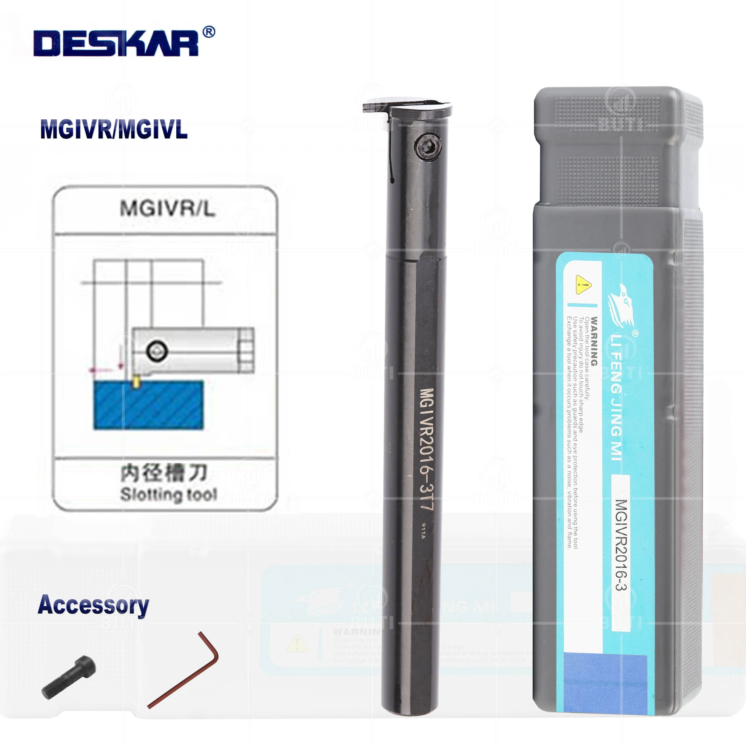 DESKAR 100% Original MGIVR/L2016 /2/2.5/3/4mm Grooving Tools Holder CNC Lathe Cutter MGMN Groove Blades Tool Arbor