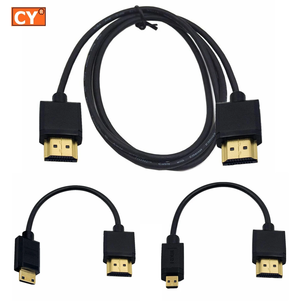 Câble Micro HDMI vers HDMI vers Mini Mini Câble Compatible HDMI, Super  Doux, Portable, Court, Mince, Enroulé 3.2, 2.0mm, 4K, 60Hz - AliExpress