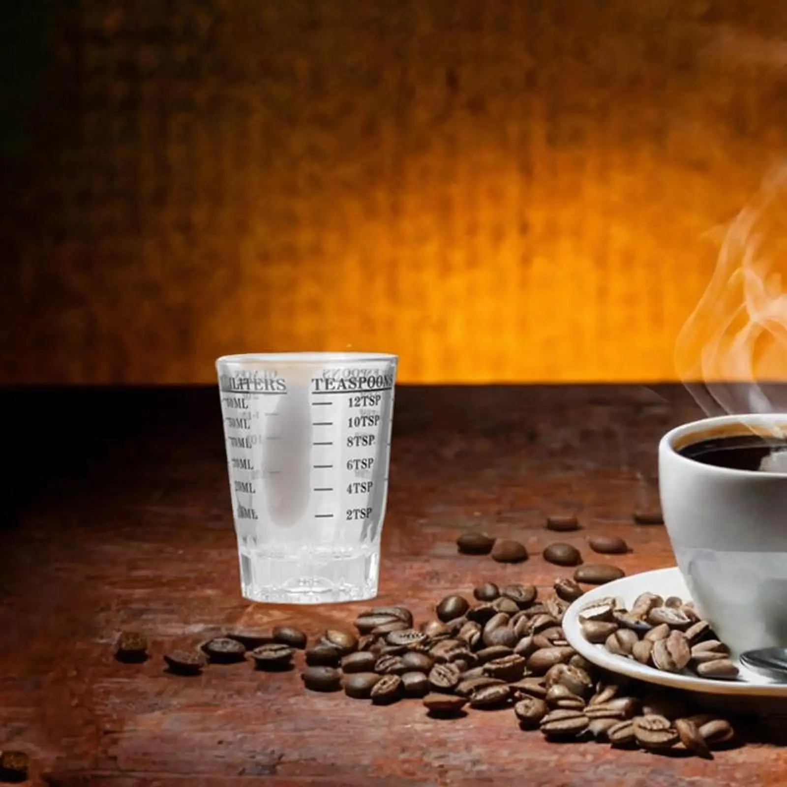 Espresso Shot Glass Thicken Measurement oz Tbs Tsp ml for Spirits Coffee Bean Container Milk Liquor Mixing Delicious Beverage