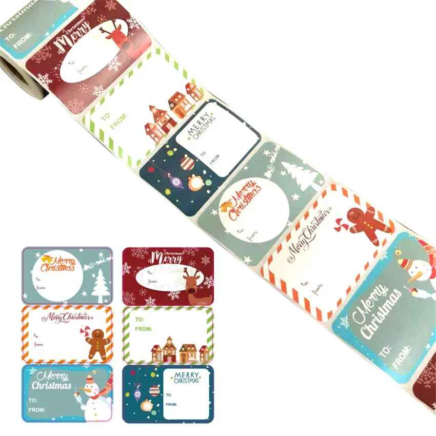thumbnail image 4 of 50 pegatinas adhesivas de agradecimiento para celebrar la Navidad, etiquetas de papel con sello "De" para regalos, etiquetas con nombre, decoración navideña, pegatinas personalizadas, 4 of 5