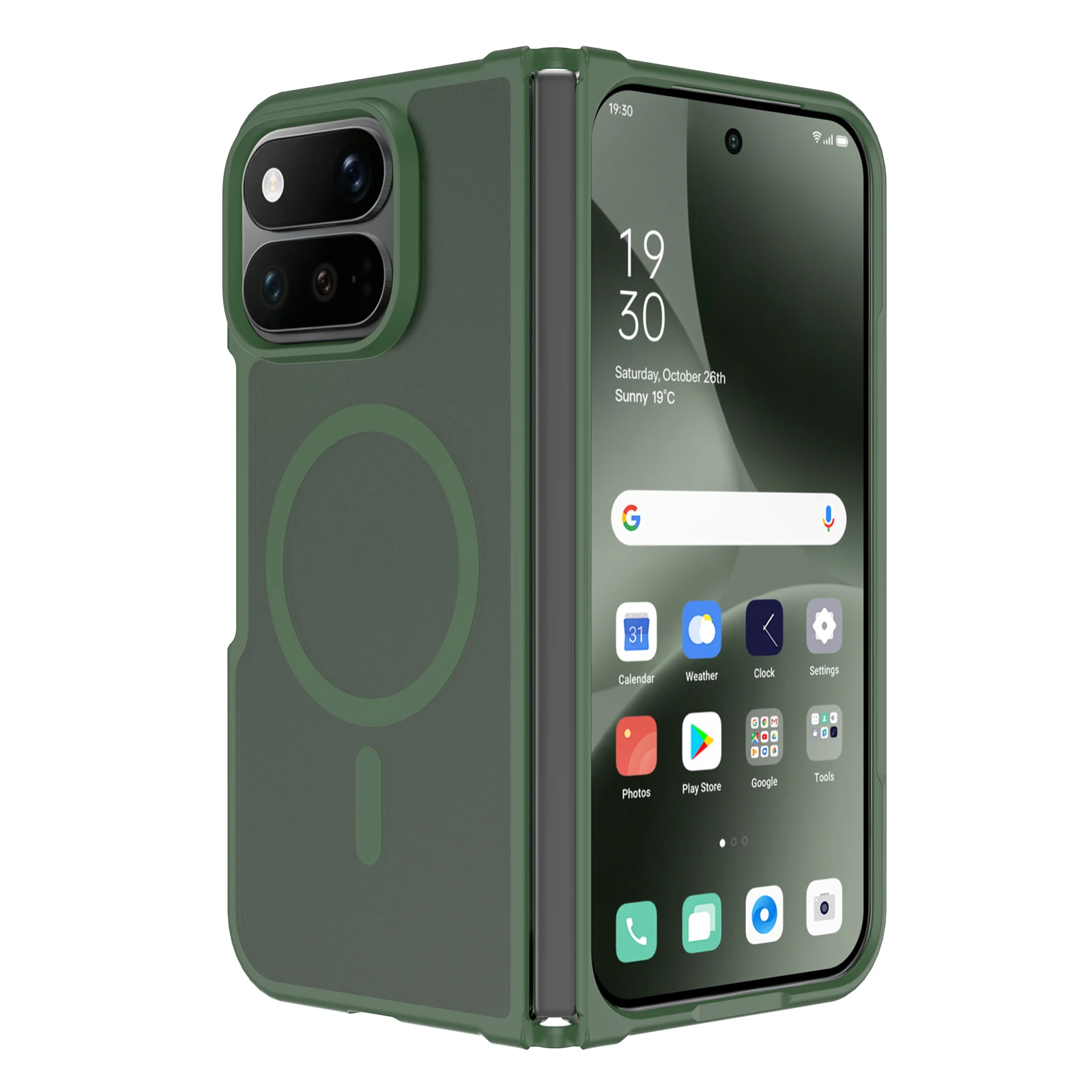Deluxe Frosted Magnetic 2-in-1 Folding Phone Case with Wireless Charging Compatibility