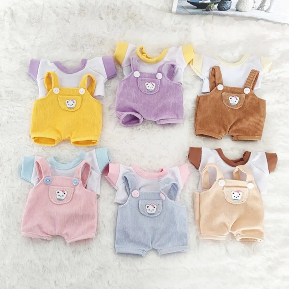 

15cm/20cm Doll Clothes Fashion Cotton Pants Casual Wears Overalls 1/12 Dolls Clothes Jeans Trousers T-shirt Suit Kids Toys Gifts