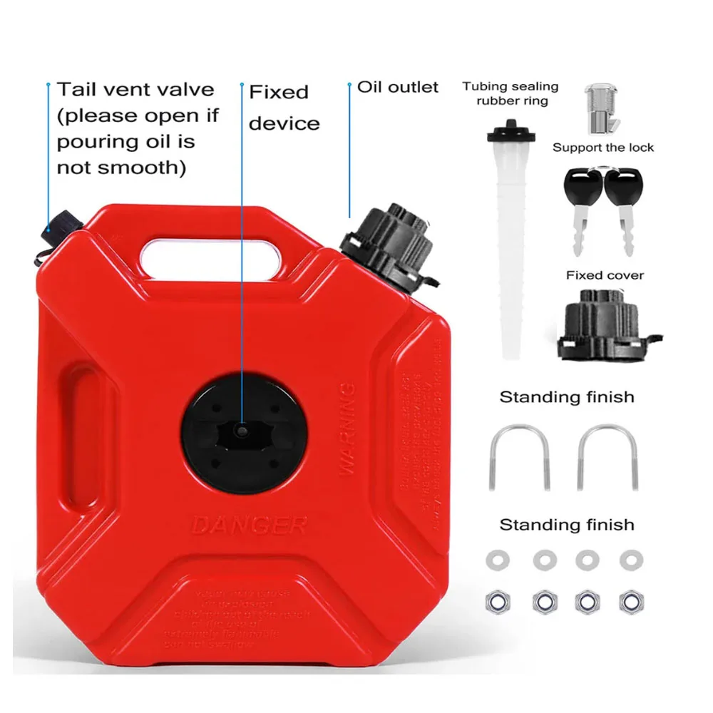 Motorcycle Accessories 3/5L Fuel Tank Petrol Cans Gas Spare Container Anti-static Jerry Can