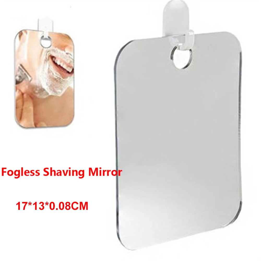 Acrylic Anti Fog Mirror Shower Shaving Fogless Mirror Washroom Travel Accessories For Women Makeup Man Shaving Have a Gift 6