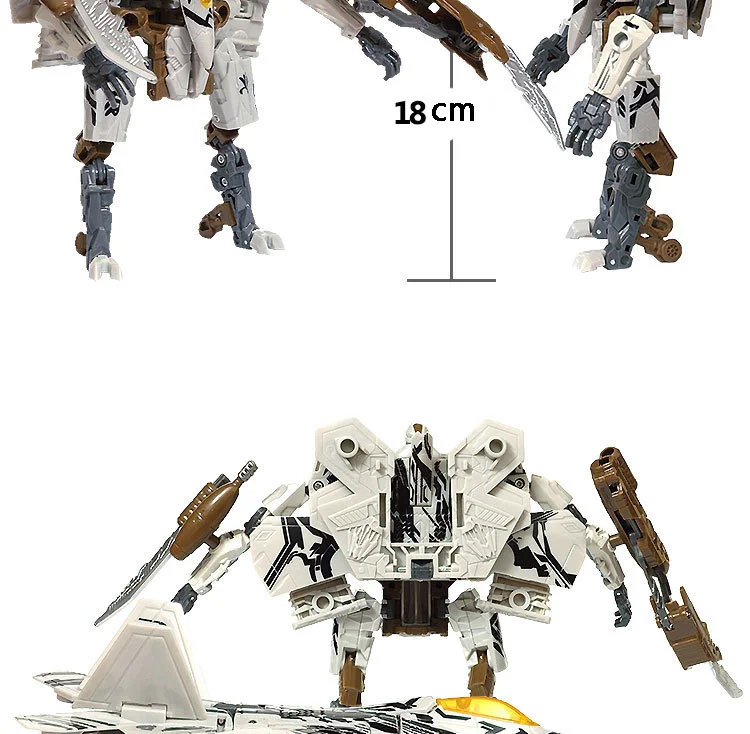 HZX H606 G1 Transformation Action Figure Toy Starscream Model 18cm ABS Movable Joints Statue Deformation Car Robot Figma