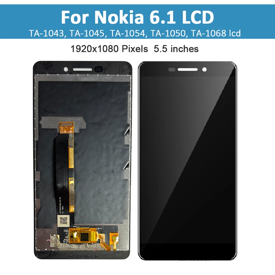 Touch Screen Ricambio Nokia 6.1 Touch Screen Digitizer Per Nokia 6.1 2018 - Display LCD Di Ricambio Nero, Facile Da Installare! Touch Screen Digitizer Nokia 6.1