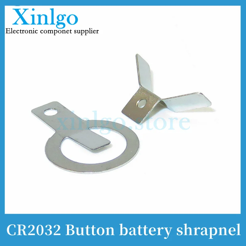 20SET CR2032 shrapnel a set of 3V button battery shrapnel, positive and negative, metal plate battery buckle seat 2032-5 free shipping 100pcs battery contact spring aaa battery spring contact 12x26mm positive and negative coil battery spring