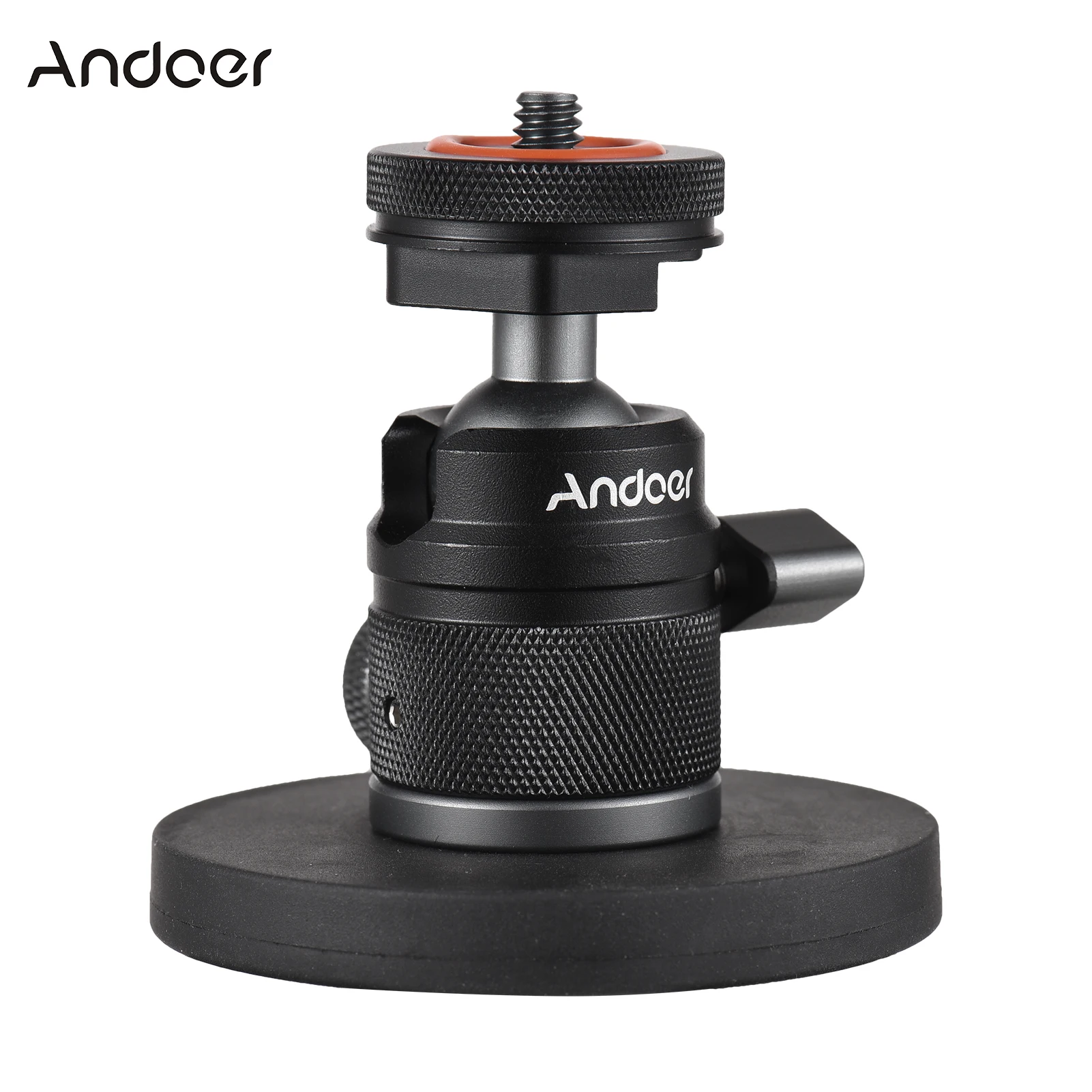 Tripod ball head ball head dual use adapter 1/4 inch screw 360&deg; rotatable with small magnetic base for sports cameras