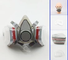  Respirator Half Face Mask Reusable Chemical Respirator Filter Goggles Dust and Poison Protection Paint Spraying Work Safety Mask 