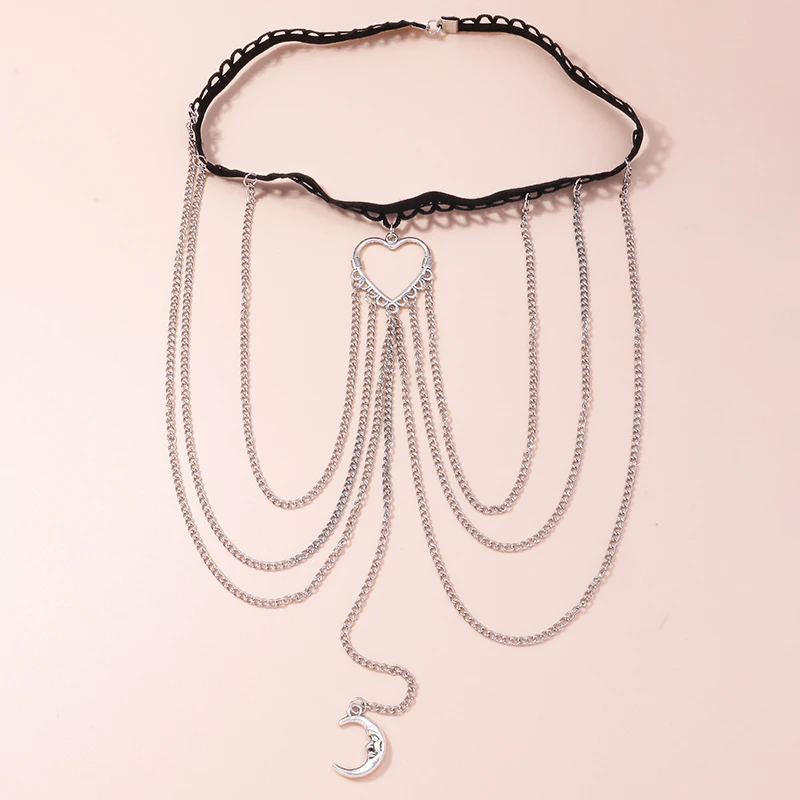 Aihua Fashion Simple Boho Silver Color Moon Leg Chain For Women Sexy Beach Long Tassel Multilayer Thigh Chain Body Jewelry Gifts - Image 3