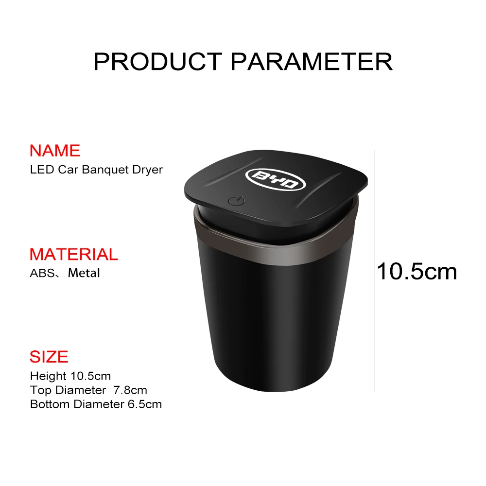 Car Ashtray Cigarette Butt Container For BYD Tang F3 E6 Atto Yuan Plus Song Max F0 G3 I3 Ea1 Dmi 2din 2014 G6 Auto Accessories