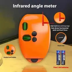 Dual - Line Laser Level with Vertical and Horizontal Infrared Beams for Precision 90 - Degree Angle and Long - Distance Leveling (Orange)