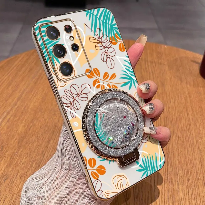 Elegant Leaf Plating Phone Case Cover