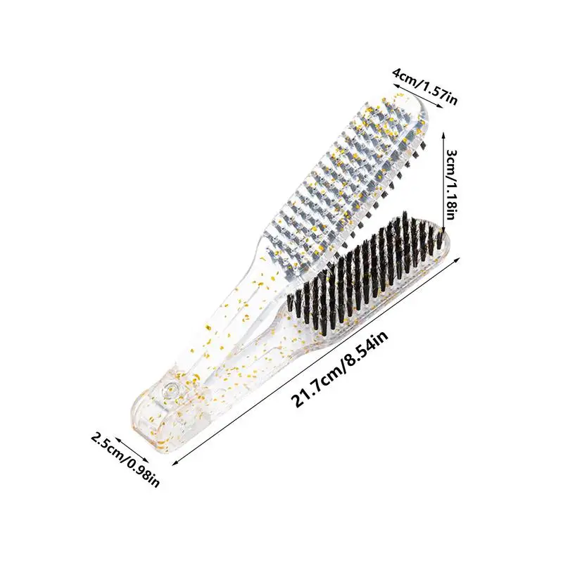 Hair Straightener Brush For Thick Hair Straightening Brush Hair Straightener Comb V Shape Comb Clamp Boar Bristles Brush