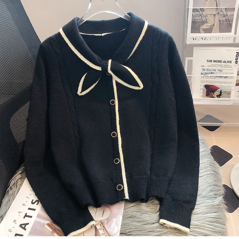 

Новинка 2024, свитер с V-образным вырезом и шарфом, женские вязаные пуловеры с длинным рукавом, осенне-зимняя одежда, теплый джемпер, топы T71