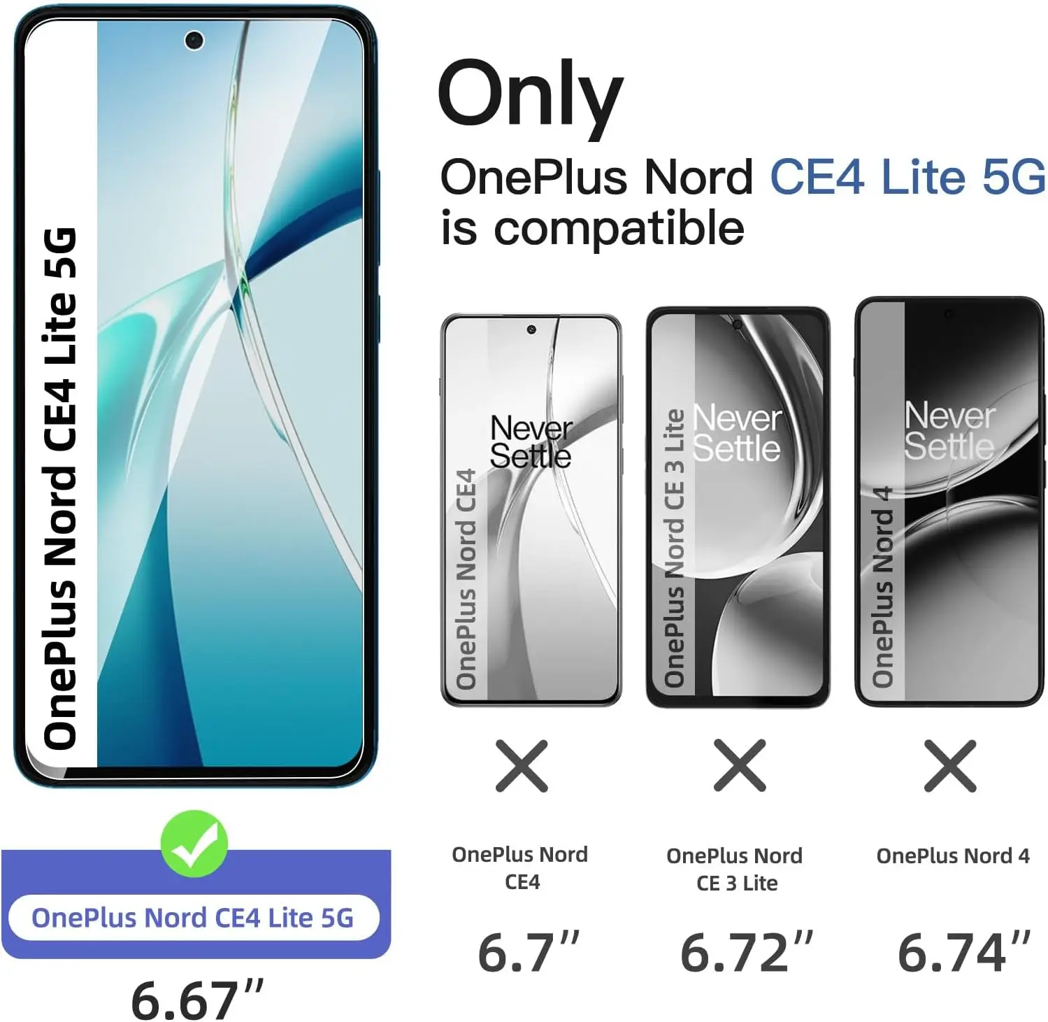 Premium Screen Protector Glass Film for OnePlus Nord CE4 Lite 5G