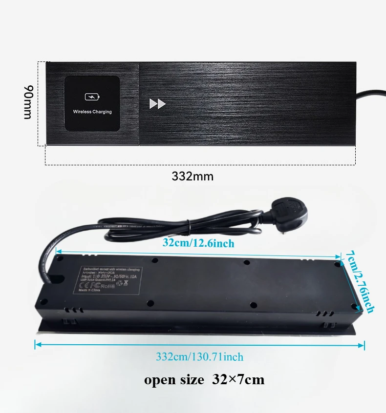 غطاء منزلق بمقبس طاولة مدمج عالمي مع مقبس كهربائي...