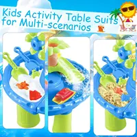 Water Table Sandbox for Kids Outdoor Sensory Play with Sand Toys and Splash Pool, Perfect for Toddlers Summer Activity 2
