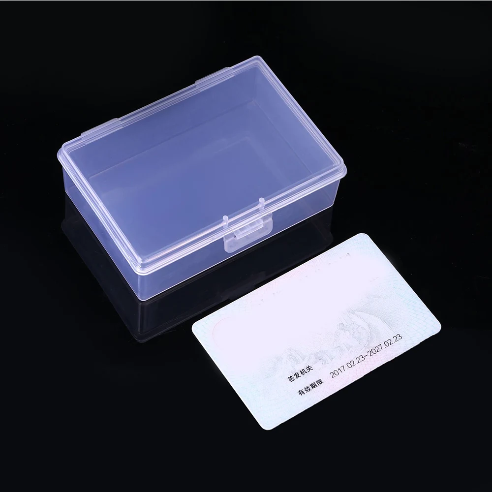 Plastic Storage Box Jewelry Case Mini Boxes Card Container Transparent Classic Portable
