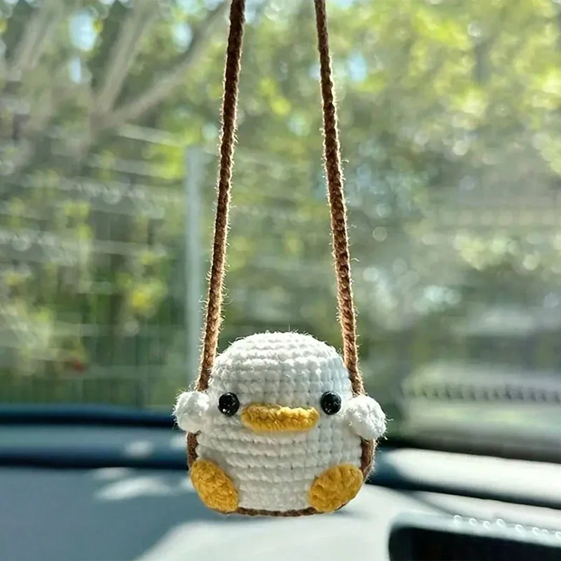 Duck Frog Crochet Car Interior Pendant Image 3
