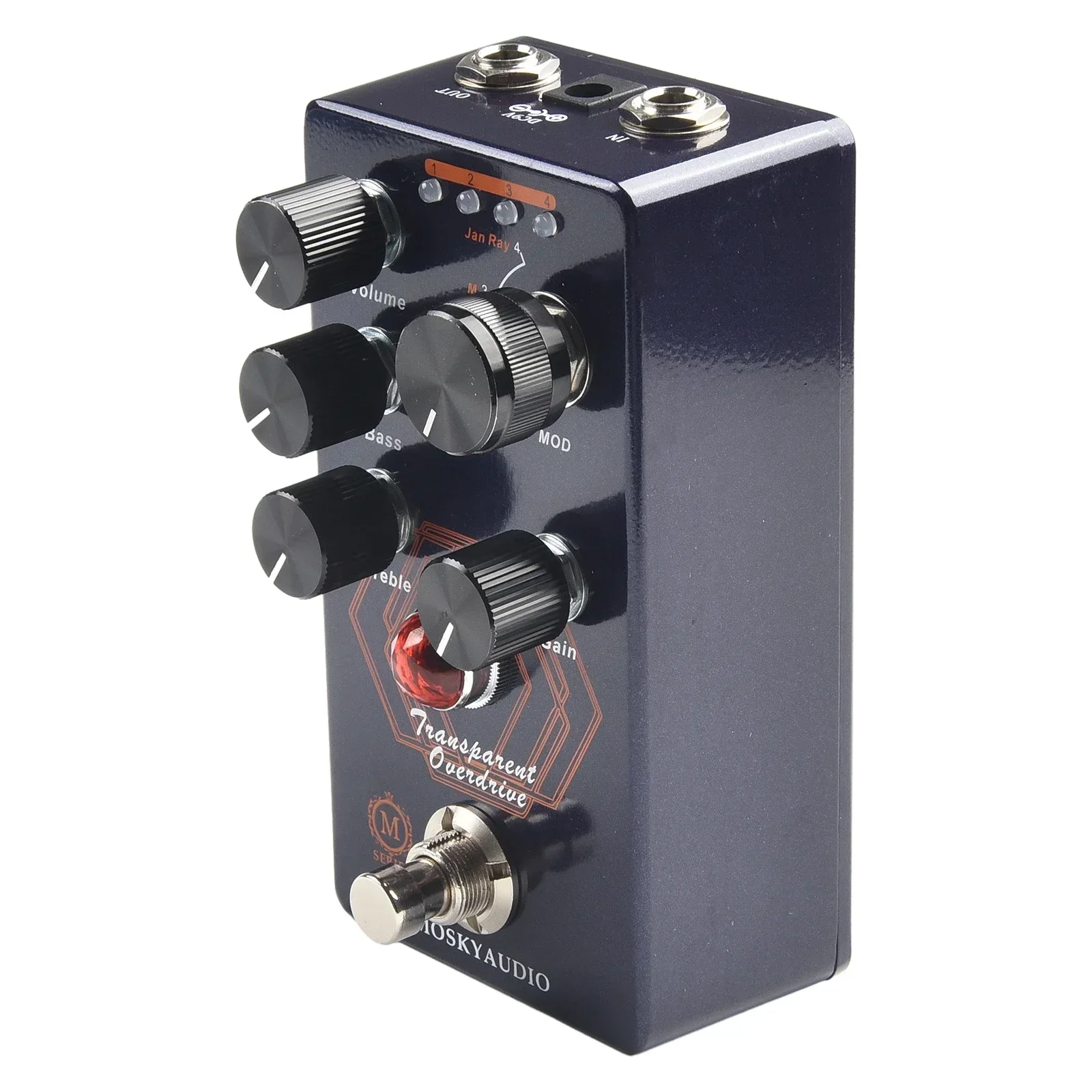 Pedal de efeitos de guitarra elétrica transparente vemuram jan ray