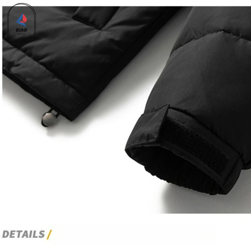 EIAO 2026 Winter Down Jacket Men High Quality Solid Color White Duck Down Padded Coat Korean Trendy Stand Collar Windproof Parka