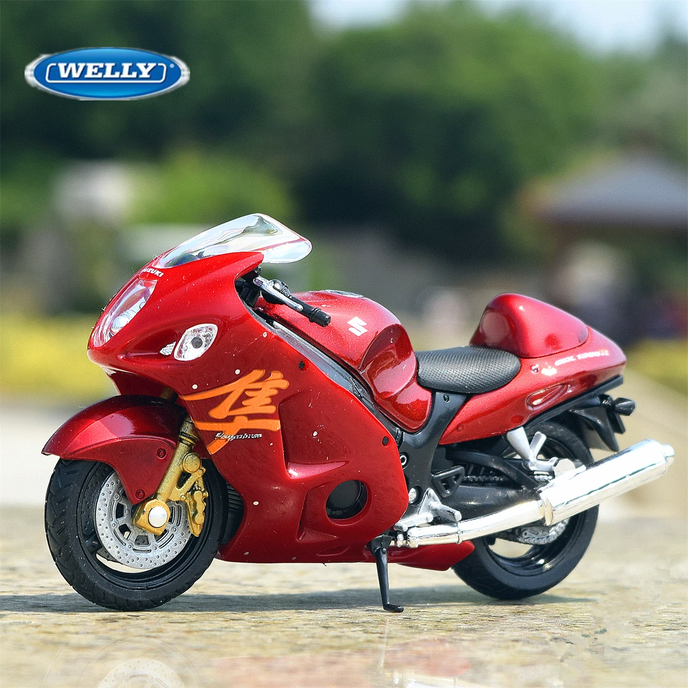 

Модель мотоцикла WELLY 1:18 SUZUKI GSX-1300R из сплава, имитация литая металлическая игрушка, уличная гоночная модель мотоцикла, детские подарки