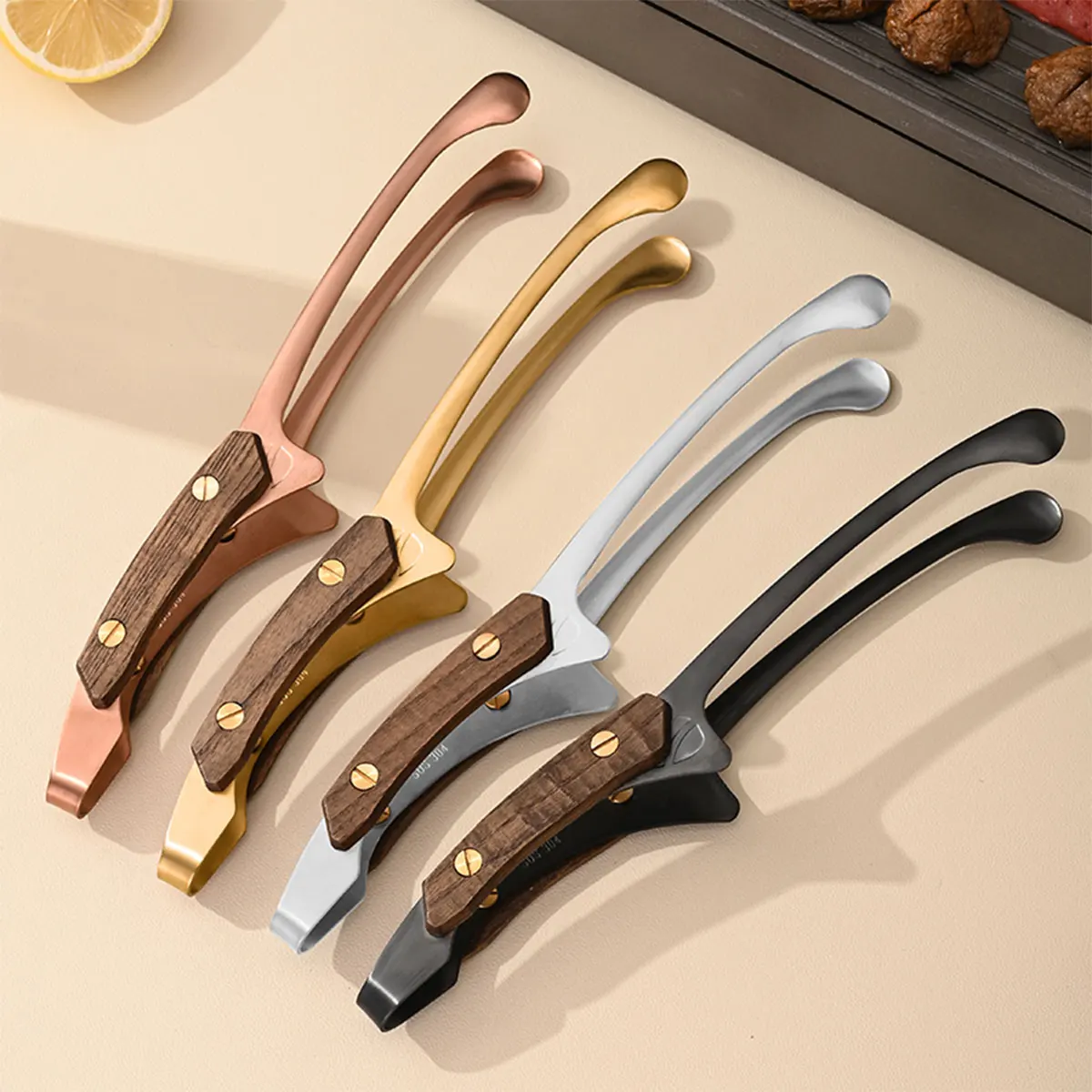 Kitchen Tools 304 Stainless Steel Steak Clip BBQ Tongs Frying Fish Spatula Clip Bread Pancake Barbecue Spatula