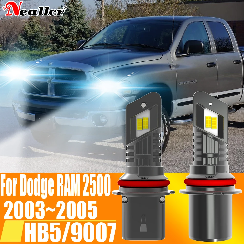 

2pcs HB5 9007 Led Headlight Canbus No Error Car Bulb High Power White Fog Light Diode Lamp 12v 55w For Dodge RAM 2500 2003~2005