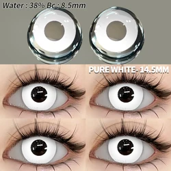 AMARA 2pcs Crazy Anime Black and White Cosplay Contact Lenses (PURE - WHITE)
