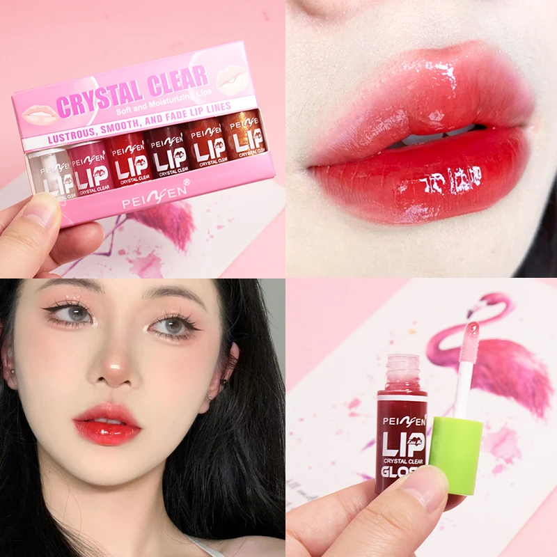 Lip Gloss Lip Makeup Lip Tint Lip Oil Mirror Makeup Products Lip Oil Moisturizing Tint Liquid Lipstick 6 Colors