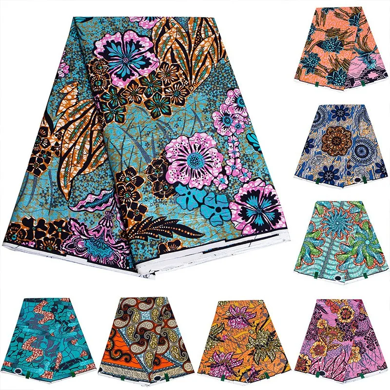 90x110cm African Ankara Cloth Women Glitter Glam Wax Fabric Cotton Soft Batik Golden Pagne Diy Craft Sewing Clothing Supplies