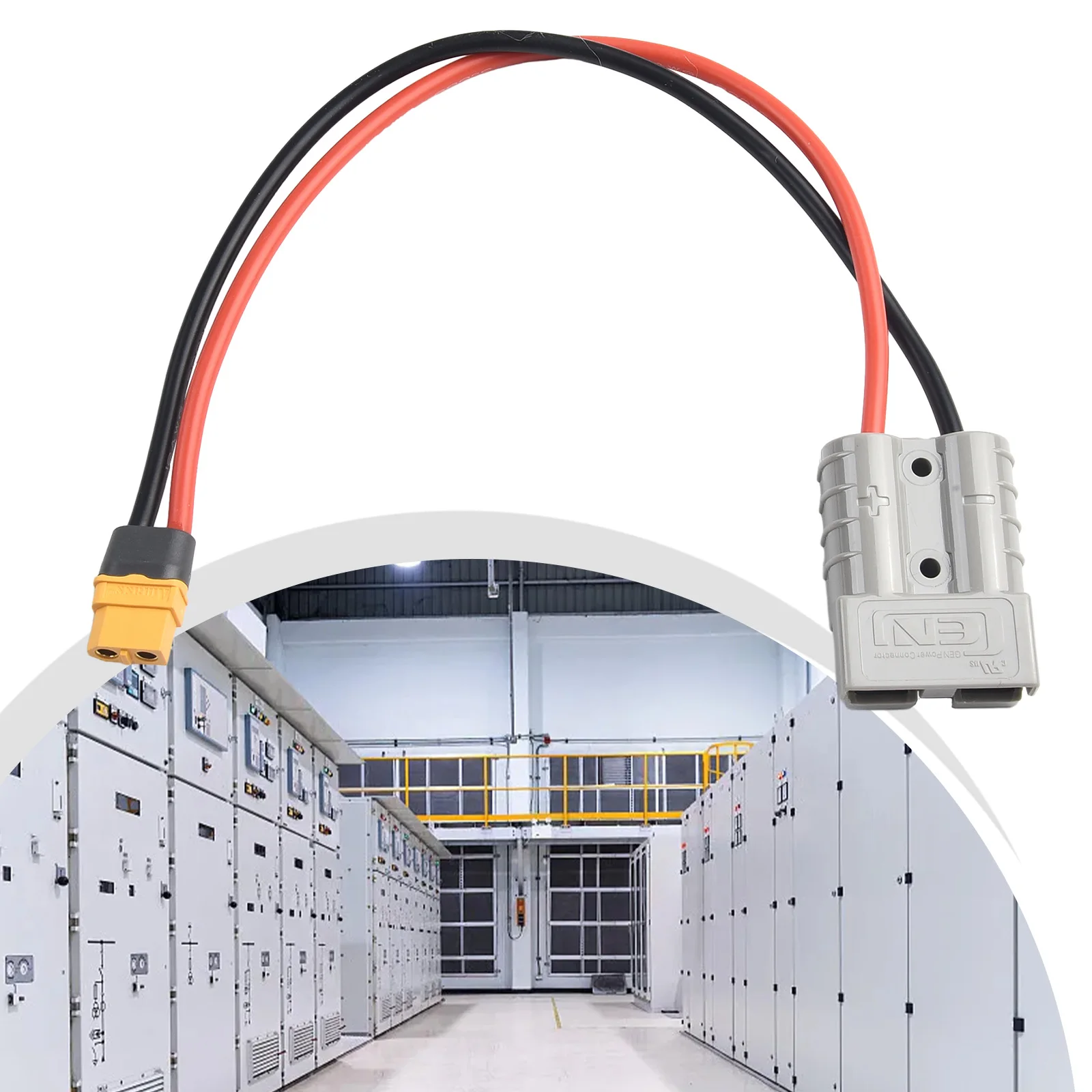 

1 шт., Кабель-адаптер 50 А, 600 В, 12AWG, 30 см