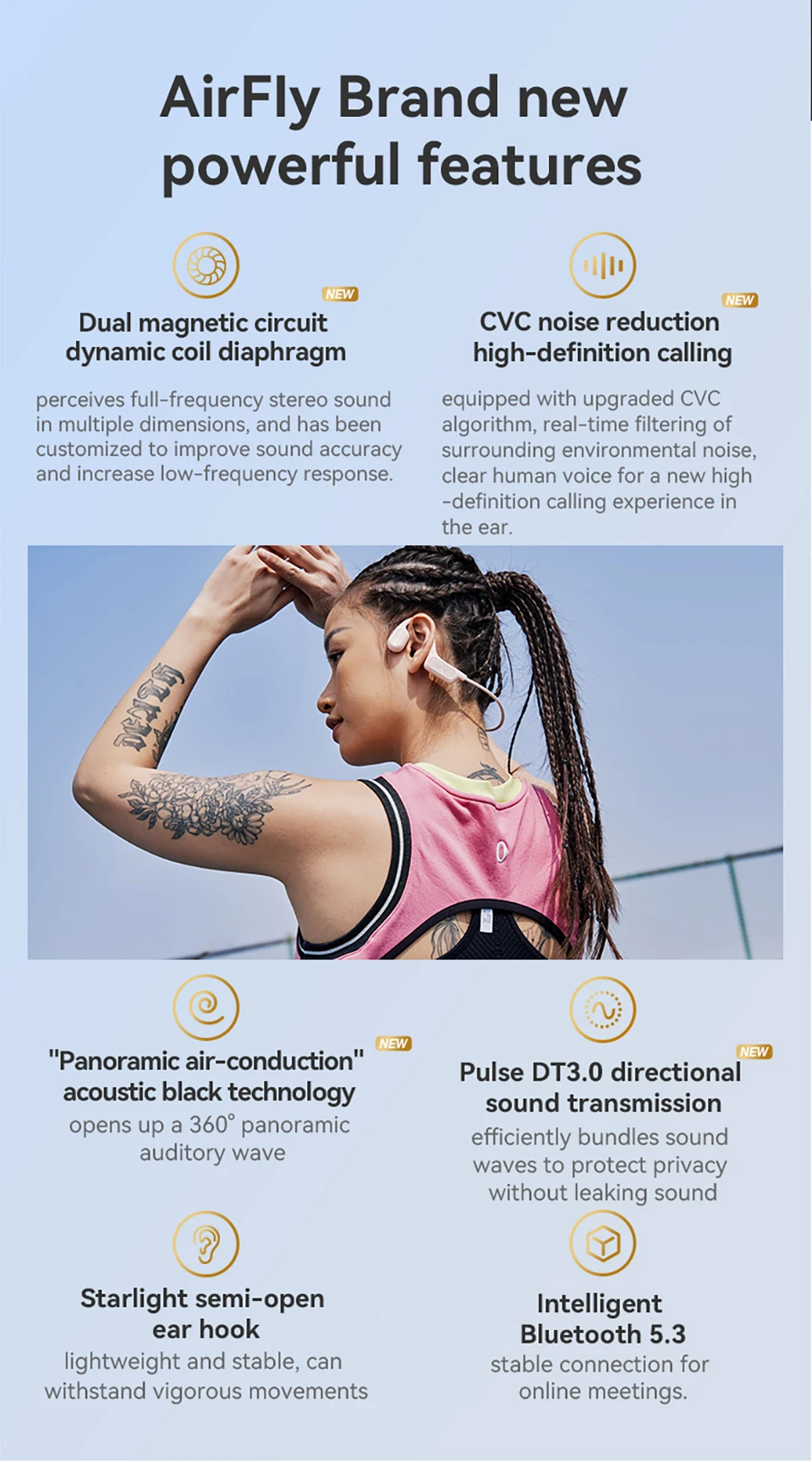 Sanag A50S Pro Bone Conduction Wireless Earphones description image 2
