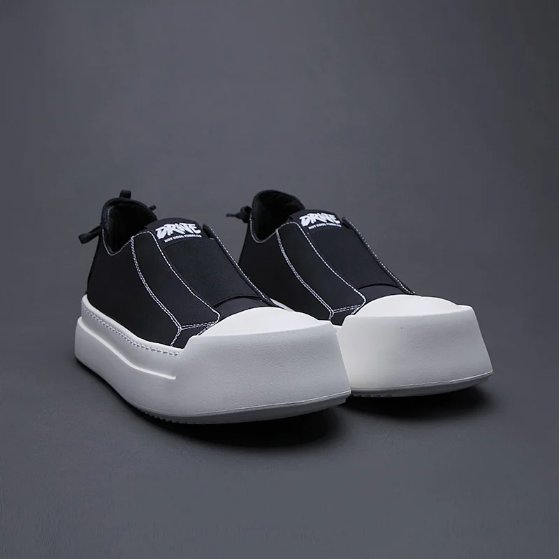 Men's shoes 2025 spring new breathable casual shoes men soft sole comfortable loafers men's black canvas shoes 4