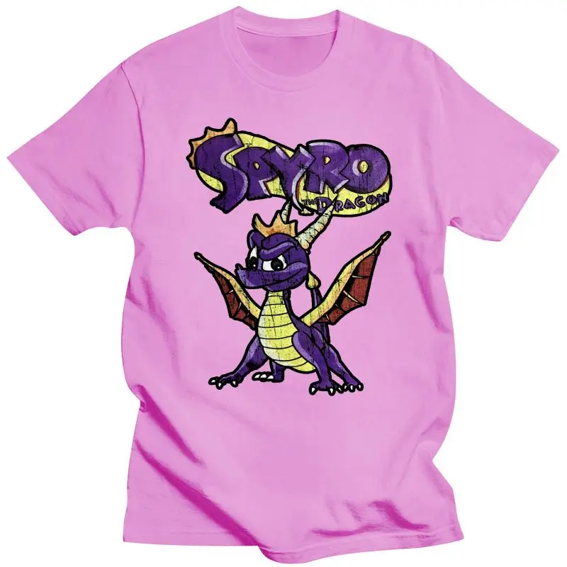 Spyro t camisa de algodão das mulheres dos homens diy impressão spyro dragão  roxo dragão roxo spyro dragão spyro o dragão roxo jogo retro - AliExpress