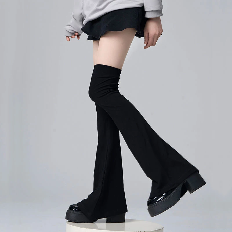 Y2K Leg Stockings Elasticity Slimming Knee Socks Japanese Style Spicy Femboy Over The Knee Horn Shaped Cuffs Sexy Accessories