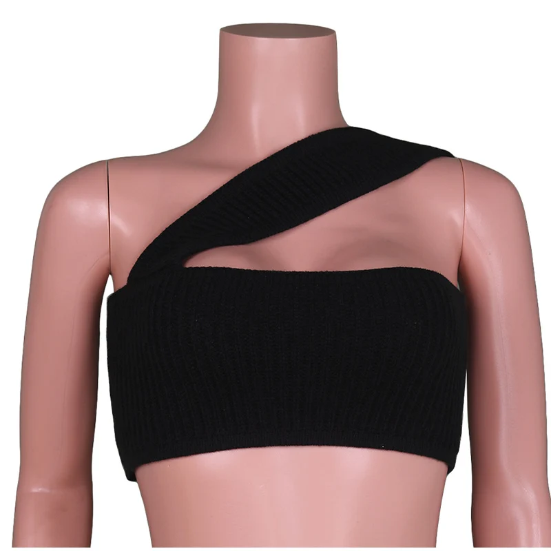 Knitted Bandage Halter Tops Women Backless Sexy Solid Tanks Top Y2K 2022 Summer Fashion Camisole Party Clubwear Cropped Tees