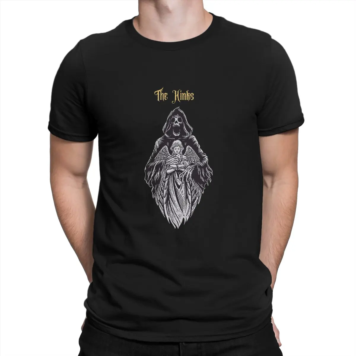 

Футболка Kinks Мужская, оригинальная рубашка с ангелом дьявола, хипстерская уличная одежда в стиле Харадзюку