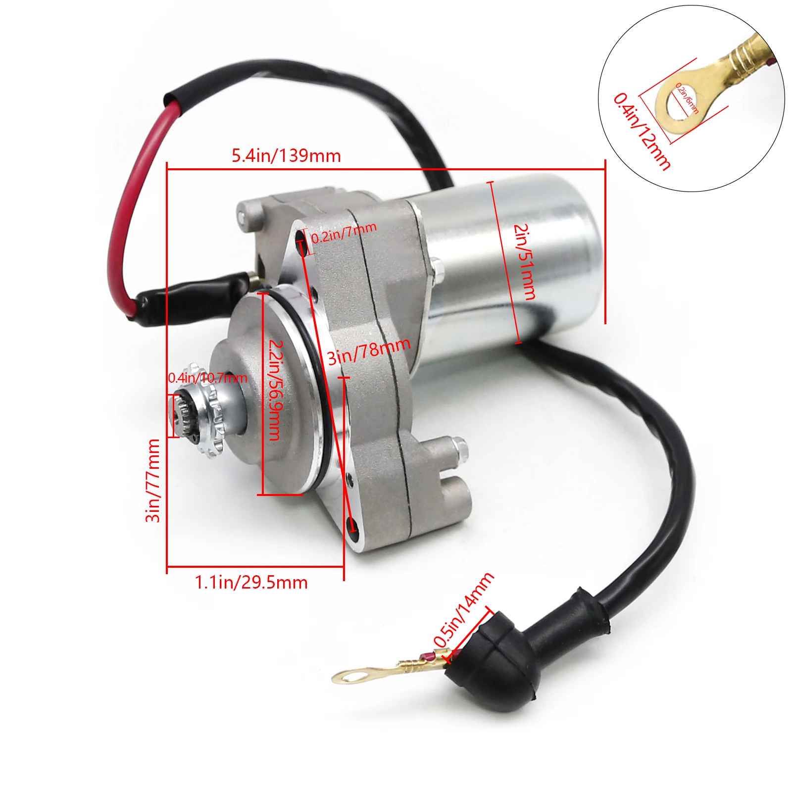 3 Bolts Electric Starter Motor for 50cc 70cc 90cc 110cc 125cc ATV Quad Dirt  Bike