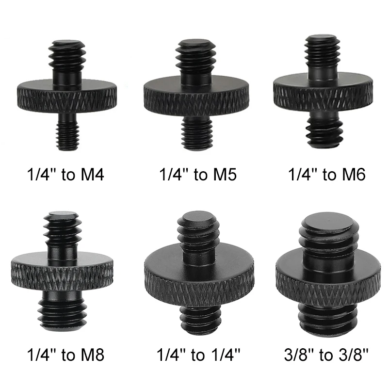Camera Screw 1/4"-20 Male to M4 M5 M6 M8 Male Double-end Thread Screw Convert Ad
